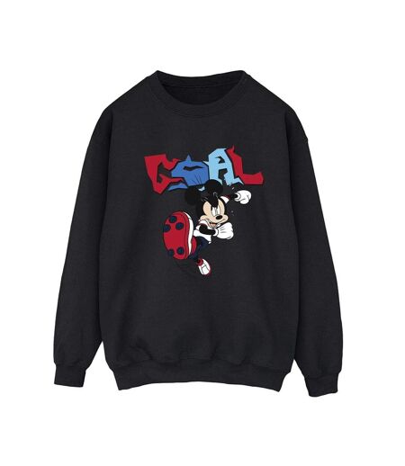 Disney Sweatshirt Mickey Mouse Goal Striker Pose Femme/Ladies (Noir) - UTBI28802