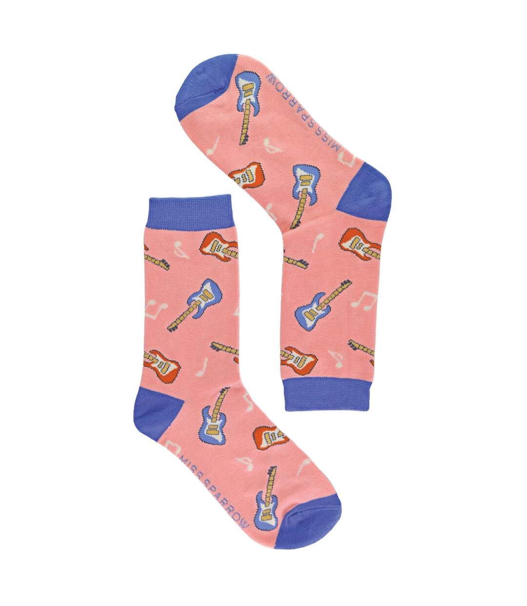 1 Pack Ladies Novelty Dusky Pink Guitar Bamboo Socks-3