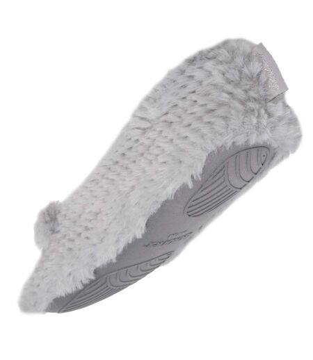 Isotoner Chaussons extra-light Ballerines femme imitation fourrure, semelle antidérapante