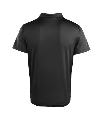 Unisex adult coolchecker pique polo shirt black Premier