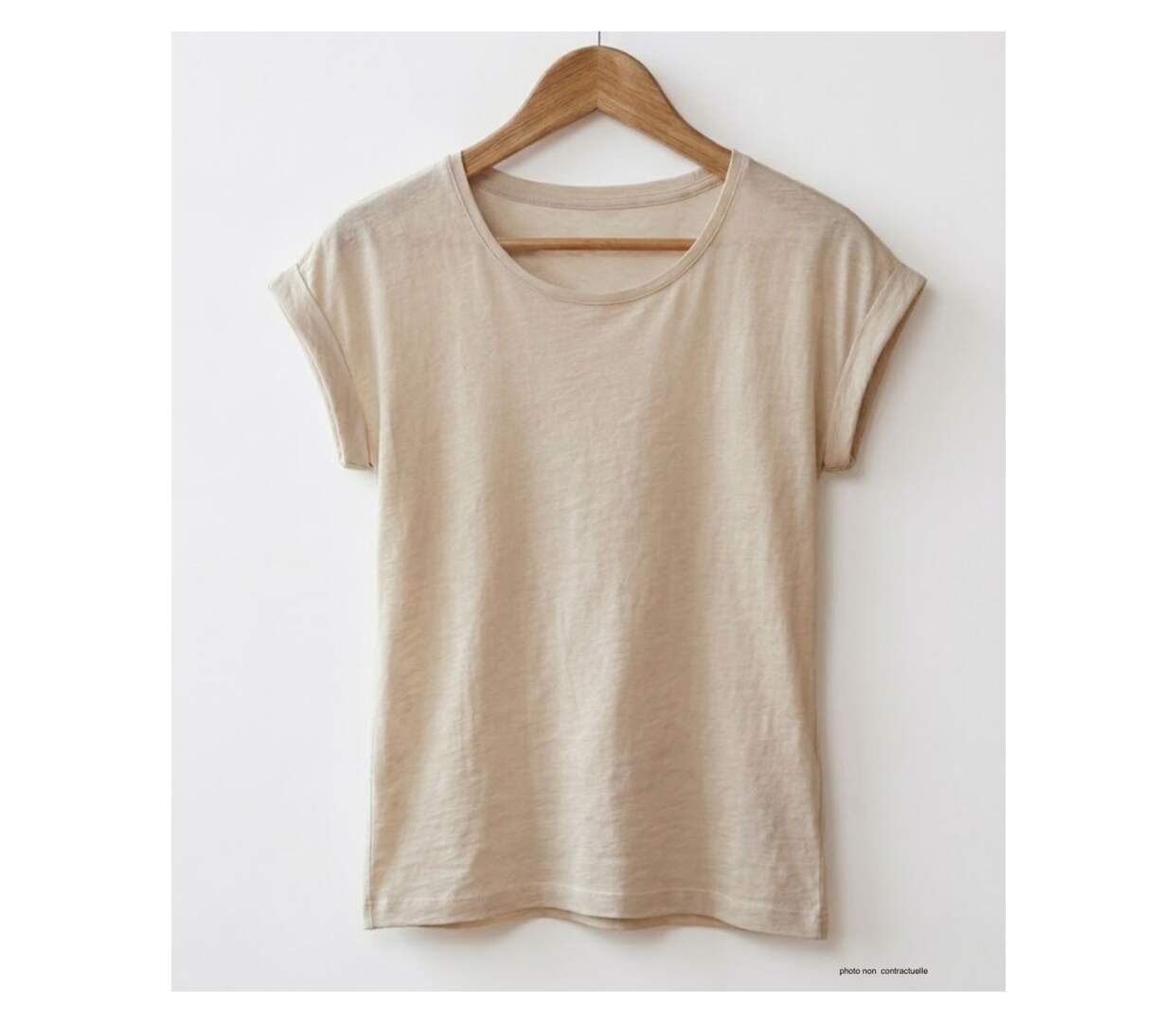Tee-shirt MAYFLOWER DELHI2 sans manches : l'élégance naturelle en coton flammé beige-2