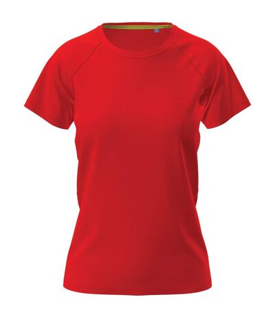 Womens/ladies raglan mesh t-shirt scarlet red Stedman
