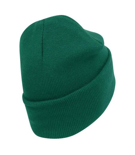 Bonnet À Revers En Coton Biologique Original Vert Bouteille Beechfield