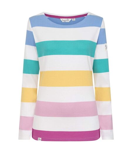 Womens/ladies Brenton Colour Block Stripe Long-sleeved Top Multicoloured Lazy Jacks