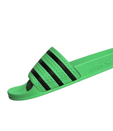 Unisex Adult Adilette 3 Stripes Flat Sandals Green Adidas