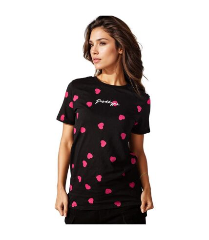 Hype - T-shirt SCATTER HEART - Femme (Noir / Rose) - UTHY9318