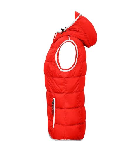 Veste Sans Manches Maritime Femme Rouge Blanc James And Nicholson