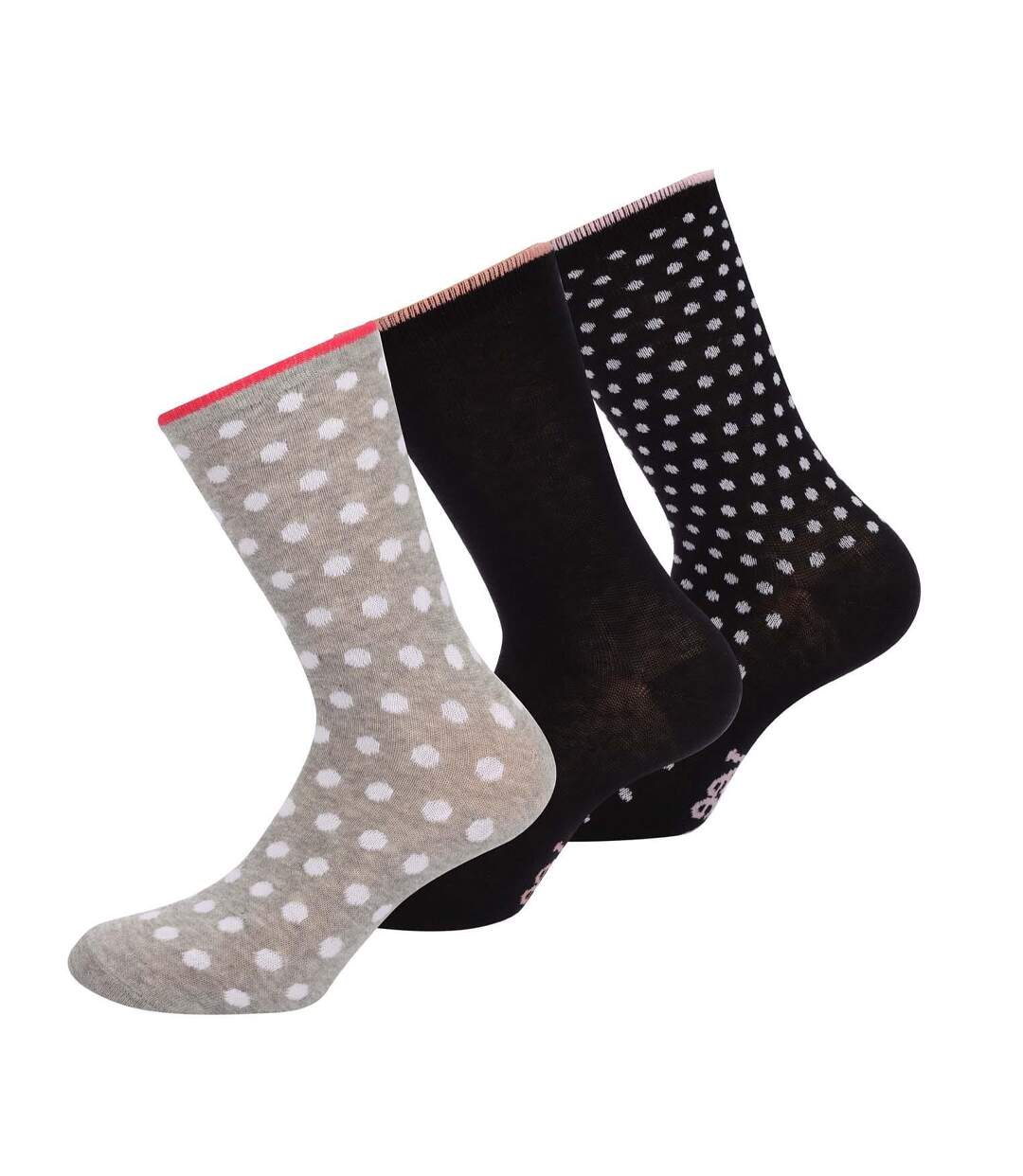Chaussettes Femme Noir Gris Rose Lee-2
