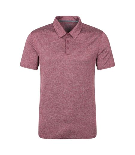 Mens Agra Stripe Polo Shirt Burgundy Mountain Warehouse