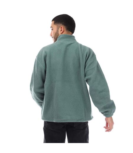 Mens Quarter Sherpa Fleece Mock Neck Jacket Green Levis