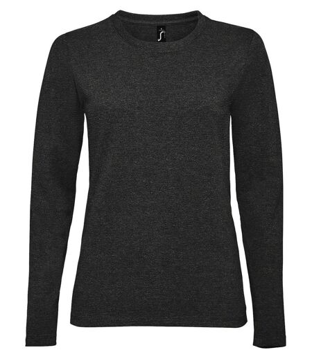 T-shirt manches longues pour femme - 02075 - gris anthracite