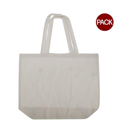 Lot de 2  Sac de courses 100% coton 18l taille unique blanc Westford Mill