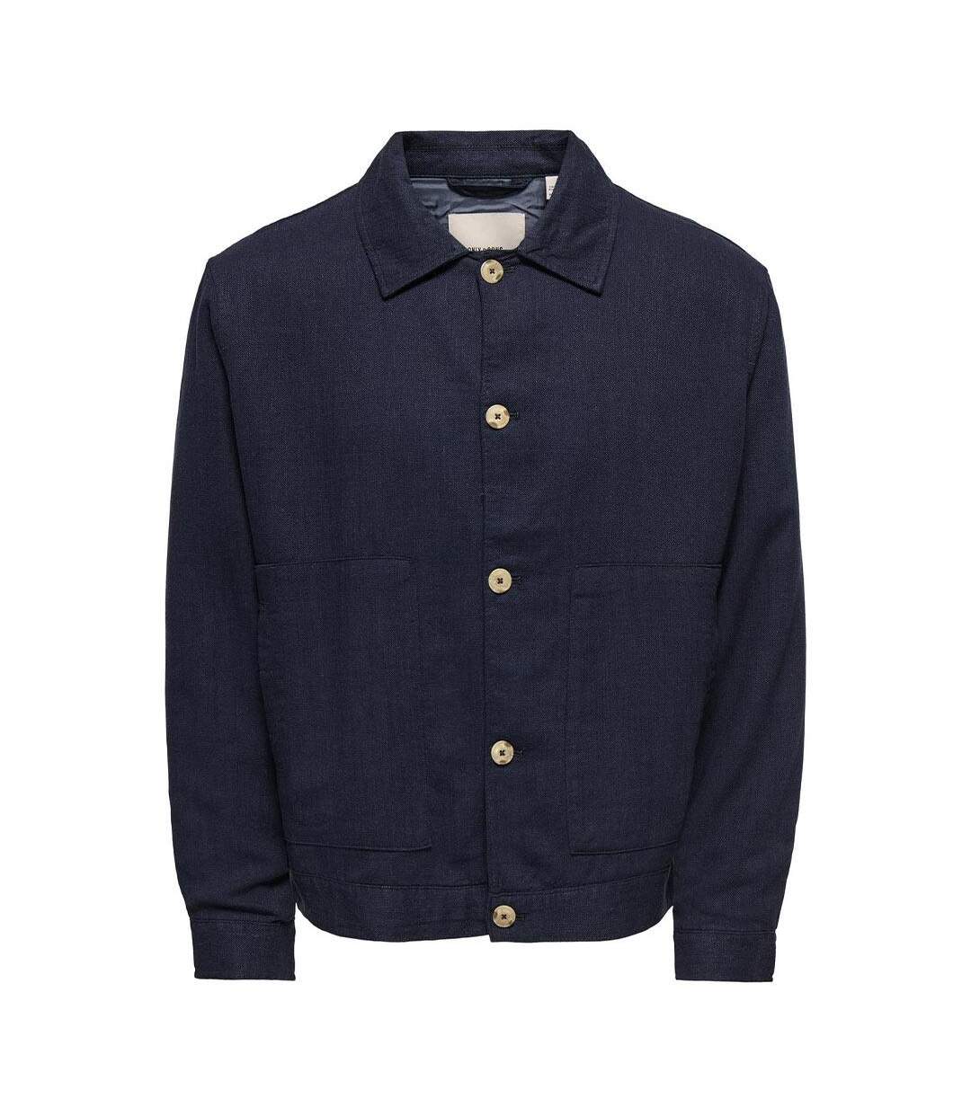 Veste légère marine homme only & sons structure-1