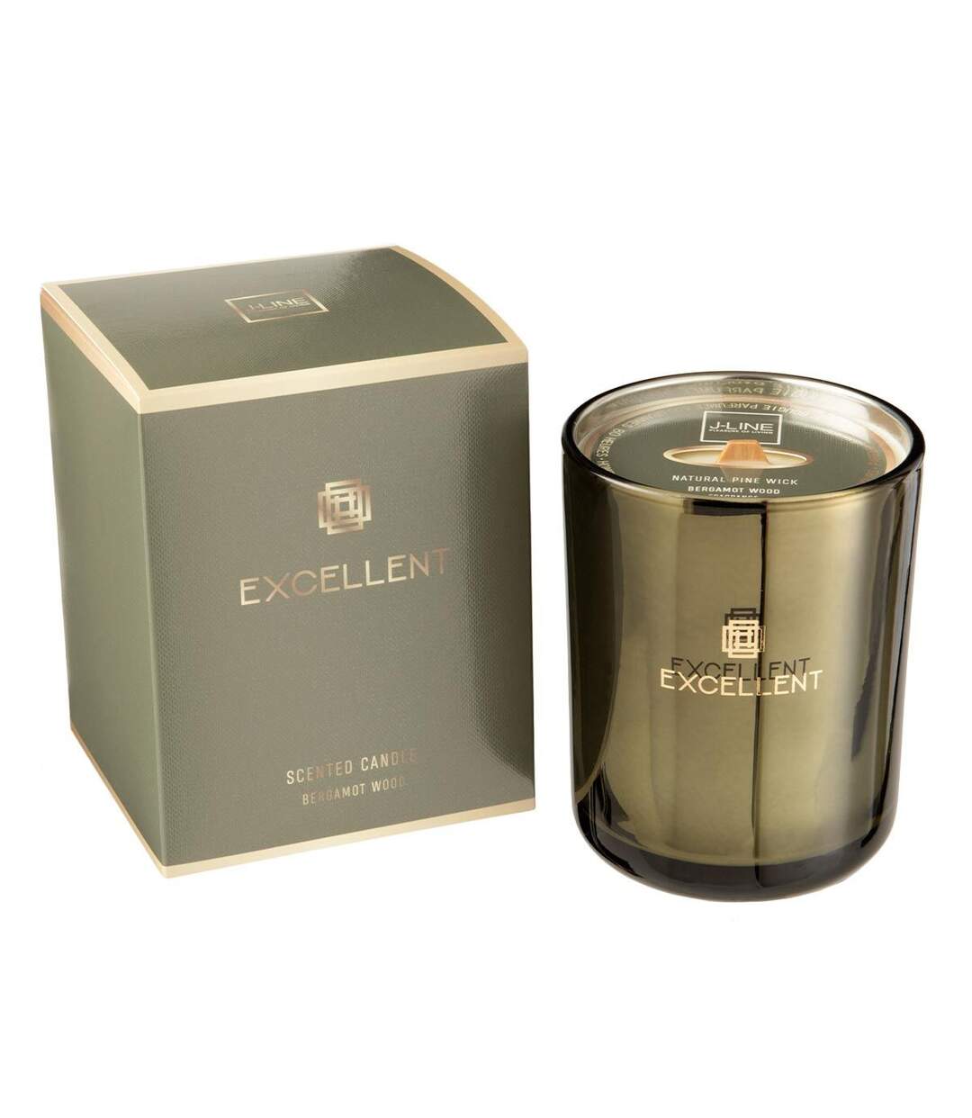 Bougie Parfumée Excellent 14cm Bergamot Wood Vert-1