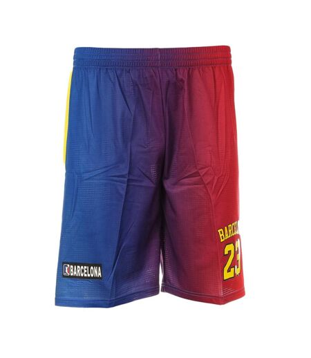 Barcelona Short de Baskets Bleu/Rouge Sport Zone Homme 2023/2024 - L