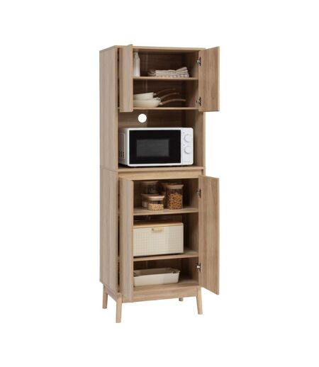 Buffet de cuisine 1 niche et 4 portes effet bois naturel ABANA - Beige
