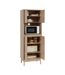 Buffet de cuisine 1 niche et 4 portes effet bois naturel ABANA - Beige-4