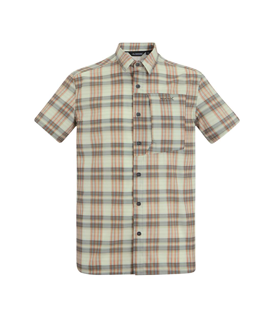 Chemise Manches Courtes Voyage Motif/style À Carreaux Homme Blanc Regatta-2