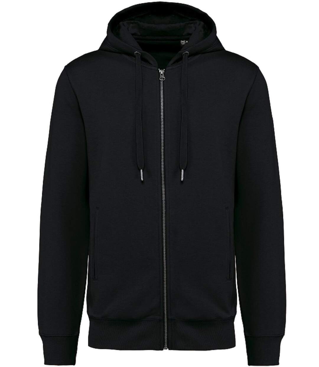 Sweat shirt zippé à capuche coton bio - Mixte - K4008 - noir