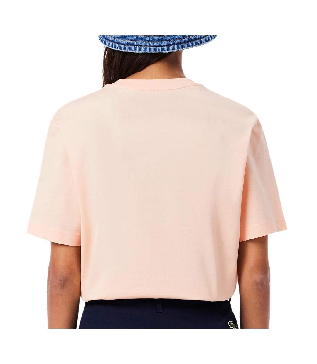 T-shirt orange clair femme lacoste tf7215-2