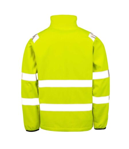 Unisex Adult Printable Safety Soft Shell Jacket Fluorescent Yellow Result Recycled