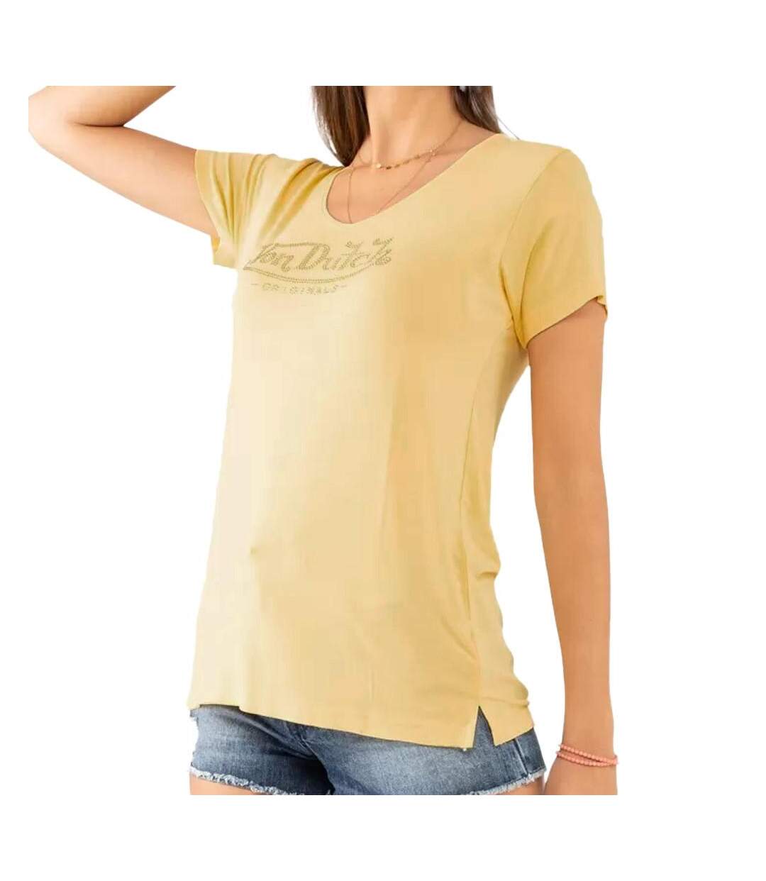 T-shirt Jaune Femme Von Dutch Roon - S-1