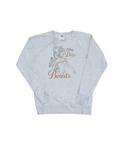 Disney Princess Womens/Ladies Belle I Only Date Beasts Sweatshirt (Heather Grey)