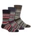 3 Pairs Mens Wool Blend Hiking Socks Cushioned Thermal Fairisle Boot Socks-1