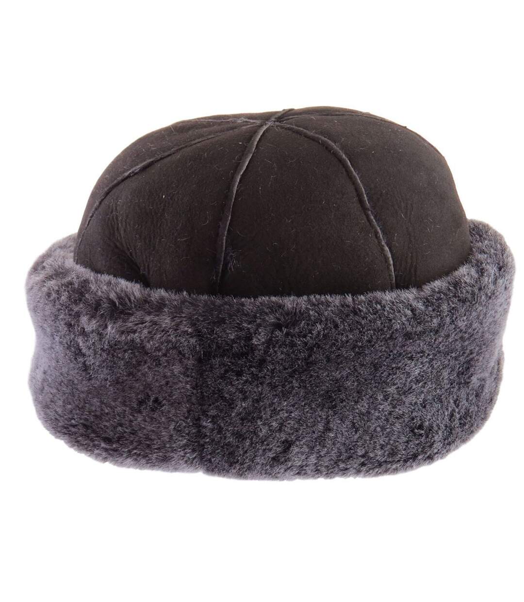 Leather womens/ladies duxford dome panel sheepskin hat brown/tipped Eastern Counties-1