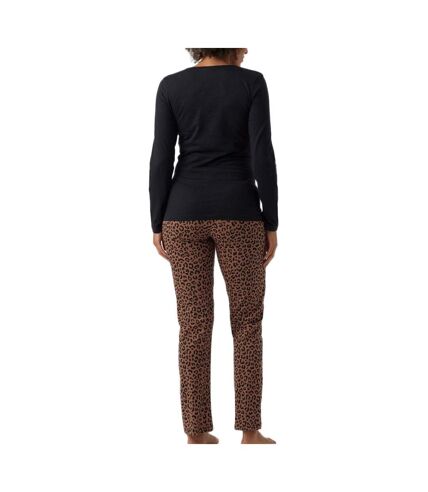 Pyjama de Grossesse Noir/Marron Femme Mamalicious Lia Leo - M