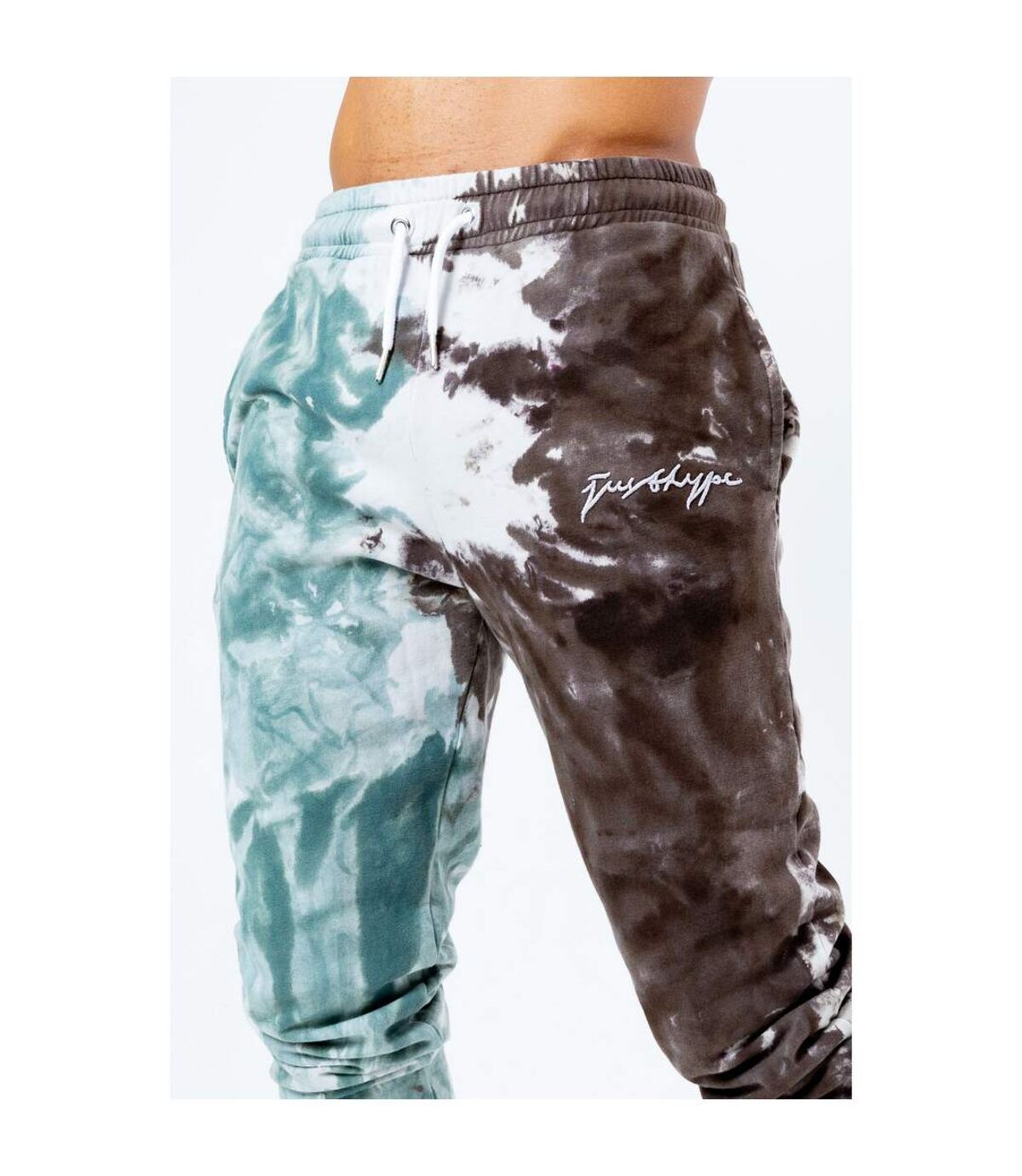Hype Mens Tie Dye Sweatpants (Dark Brown/Mint/White) - UTHY5027
