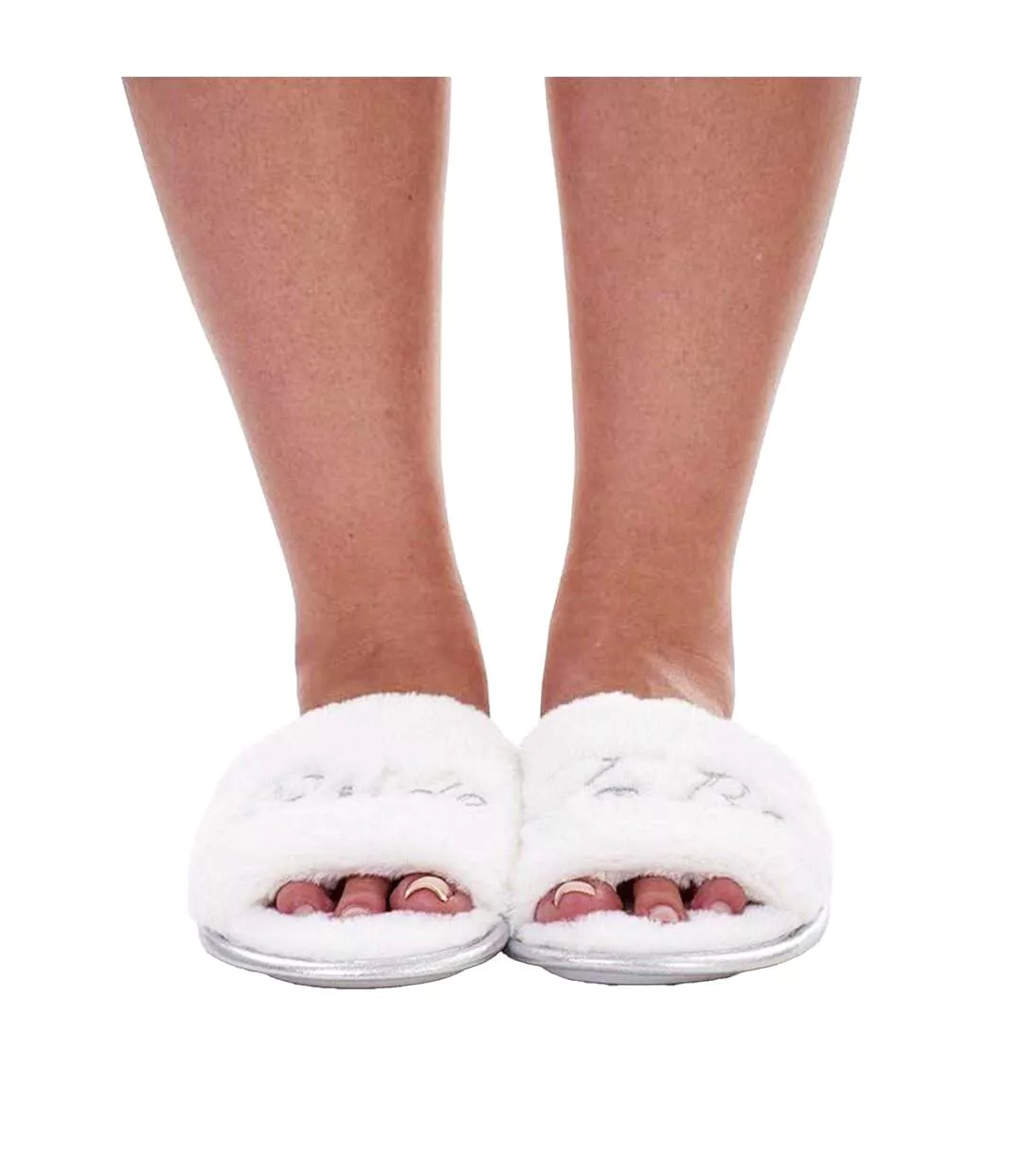 Chaussons Mules Motif/style Paillettes Bride To Be Femme Blanc Keanu-4