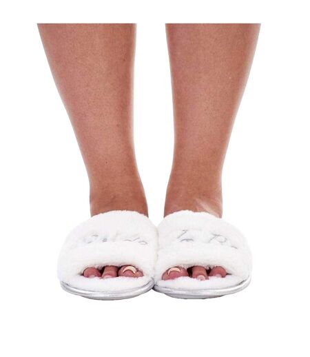 Chaussons Mules Motif/style Paillettes Bride To Be Femme Blanc Keanu