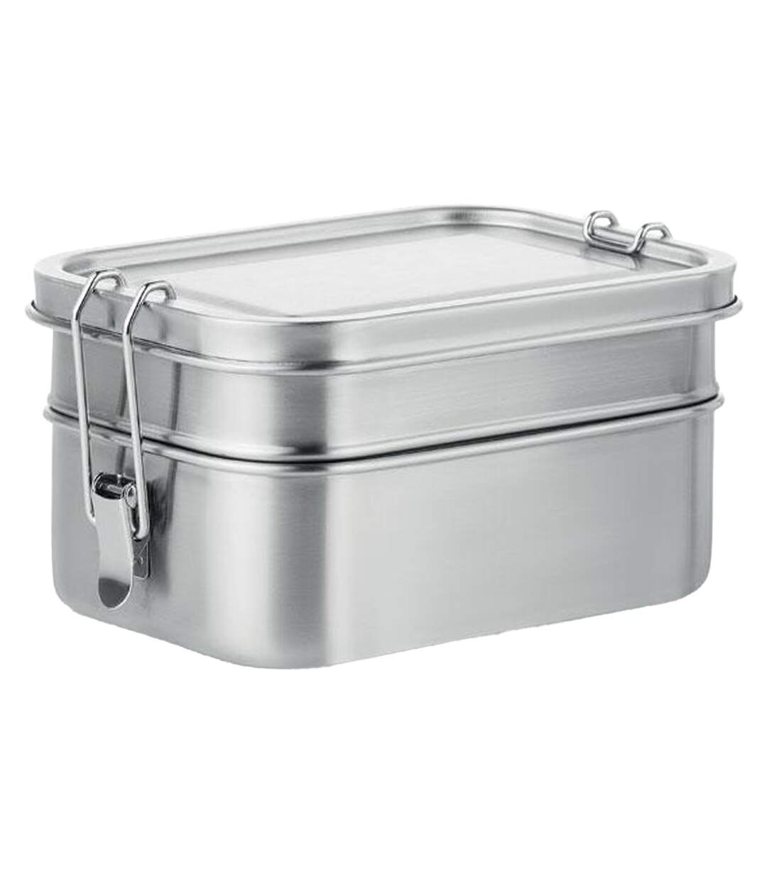 Double chan stainless steel lunch box one size matt silver MidOcean-1
