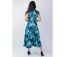 Robe mi-longue LOLITA motif floral turquoise Coton Du Monde-5