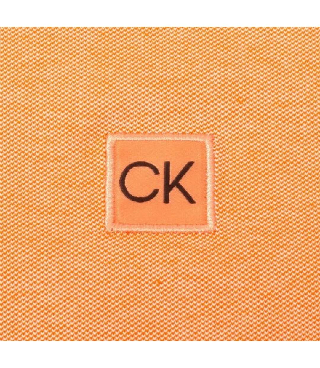Mens Patch Regular Polo Shirt Orange Calvin Klein-3