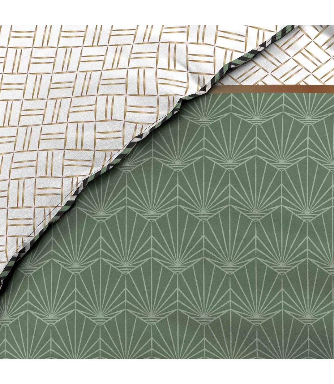 Parure de Lit 3 Pièces Belor 260x240cm Vert-5
