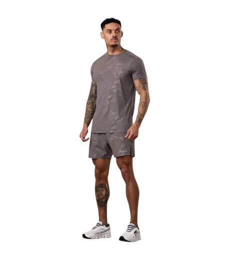 Mens Debossed T-shirt Gunmetal Gym King