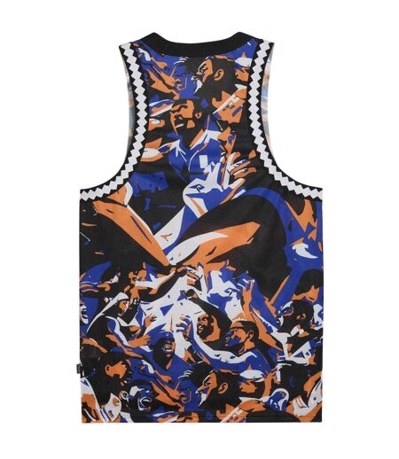 Mens Performance Sleeveless Basketball Jersey Blue Black Puma
