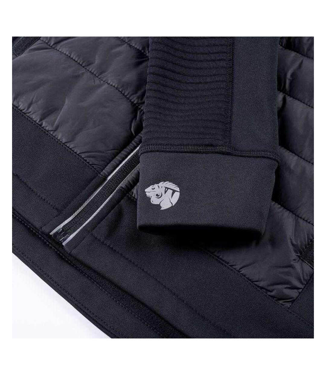 Womens/ladies Guelo Quilted Hybrid Jacket Black Iguana-3