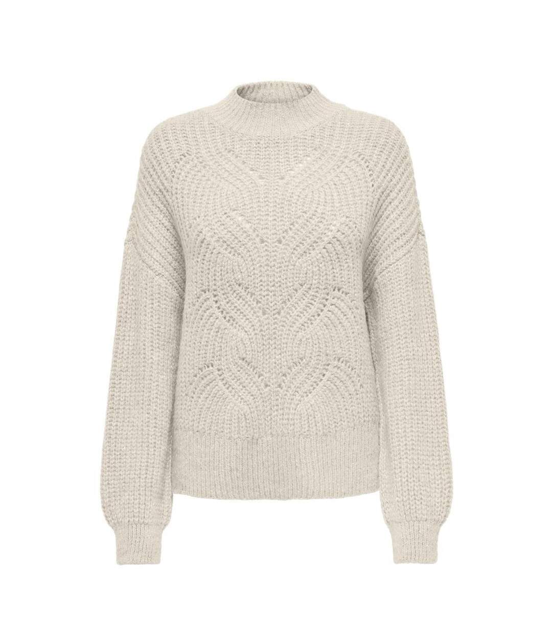 Pull blanc femme only rubine-1