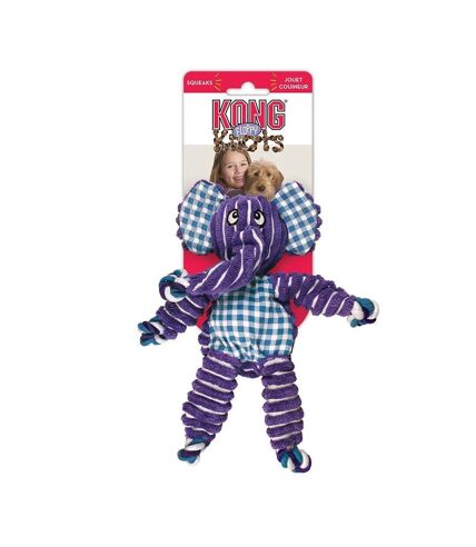 KONG Floppy Knots Elephant Dog Squeak Toy (Purple) (M, L) - UTTL4874