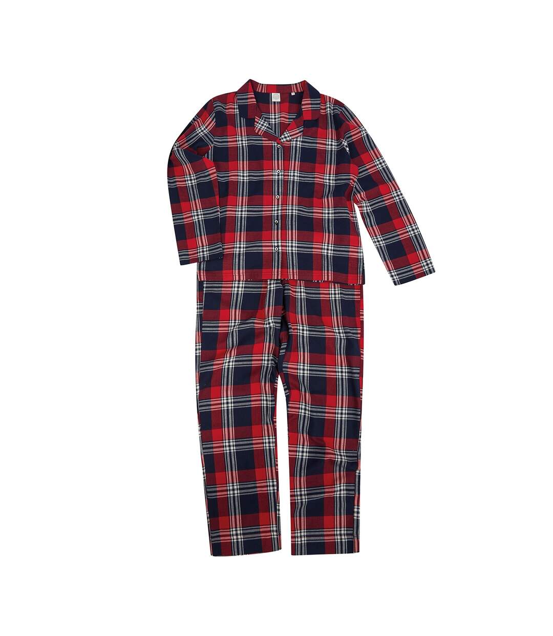 Womens/ladies Tartan Pyjama Set Red Navy SF-2
