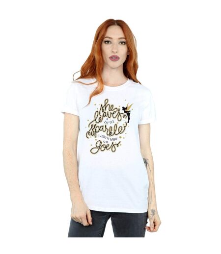 Disney Femme/Ladies - T-shirt boyfriend en coton avec étoiles de la Fée Clochette (Blanc) - UTBI46460