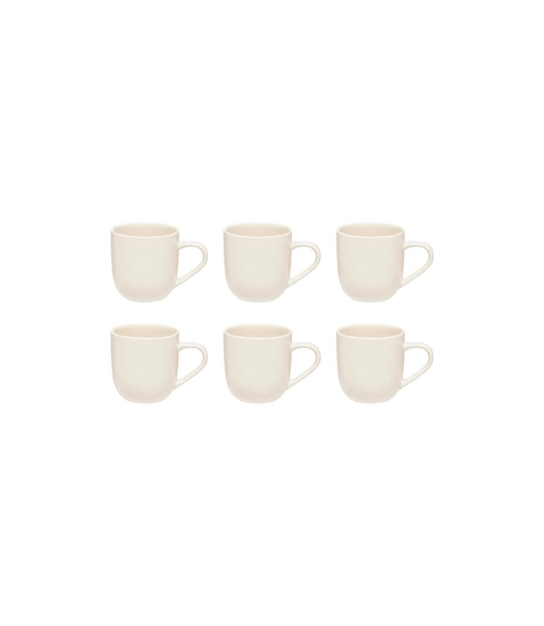 Lot de 6 Mugs en Céramique Maé 24cl Blanc-1