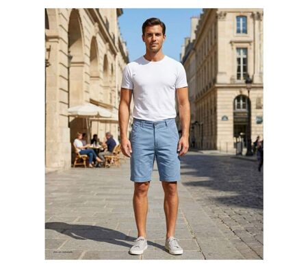 Bermuda WINCHESTER INDUS1 bleu en coton : le confort stylé et modulable pour l'été