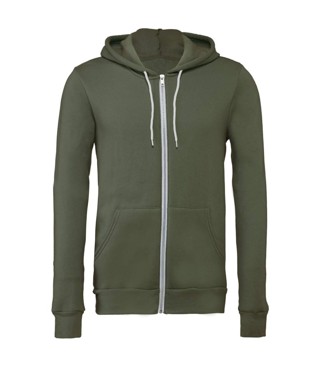 Canvas Sweat À Capuche Et Fermeture Zippée Homme Vert Militaire Bella + Canvas-1