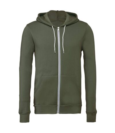Canvas Sweat À Capuche Et Fermeture Zippée Homme Vert Militaire Bella + Canvas
