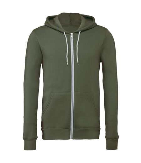 Canvas Sweat À Capuche Et Fermeture Zippée Homme Vert Militaire Bella + Canvas