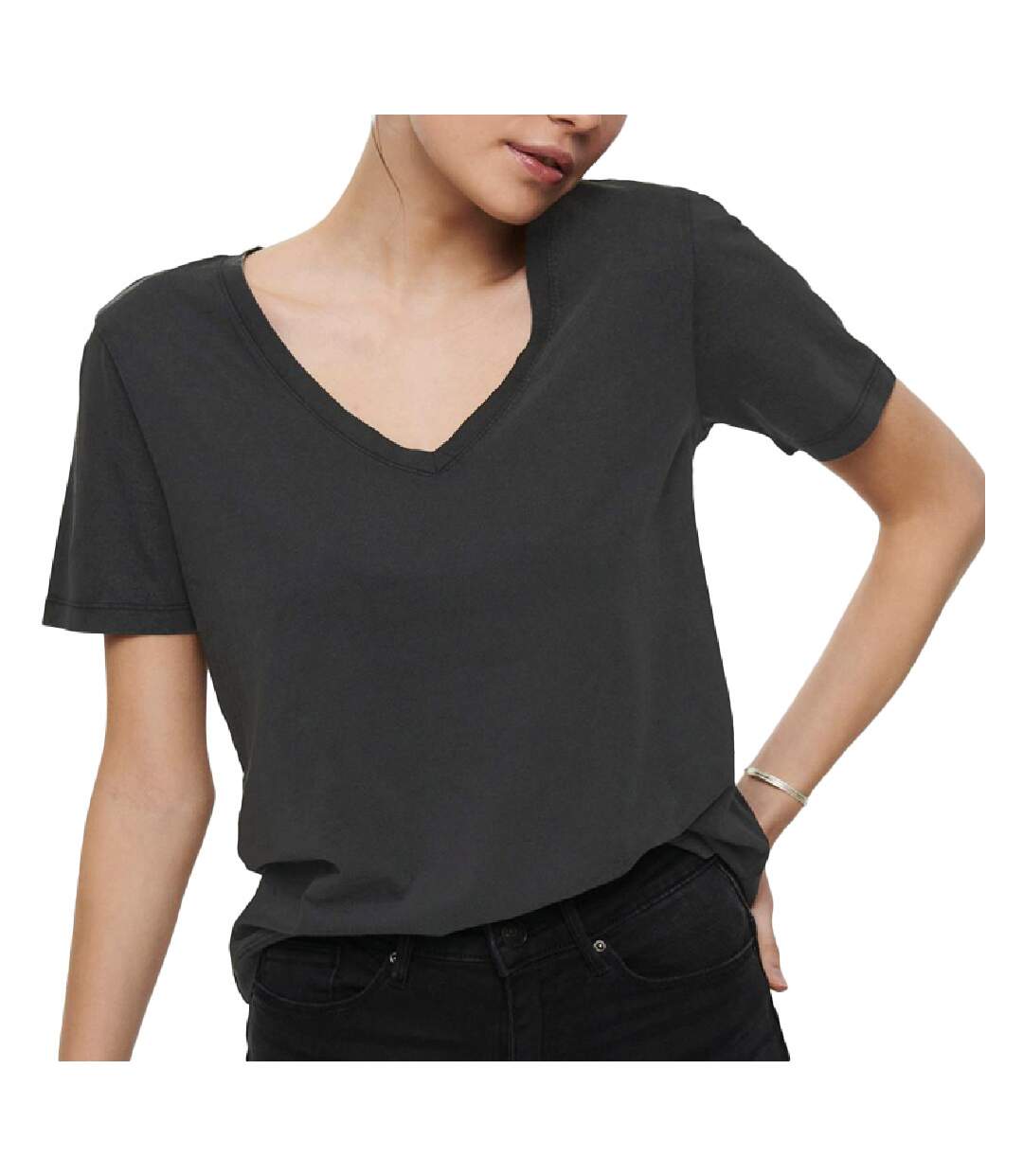 T-shirt Noir Femme JDY Farock-1